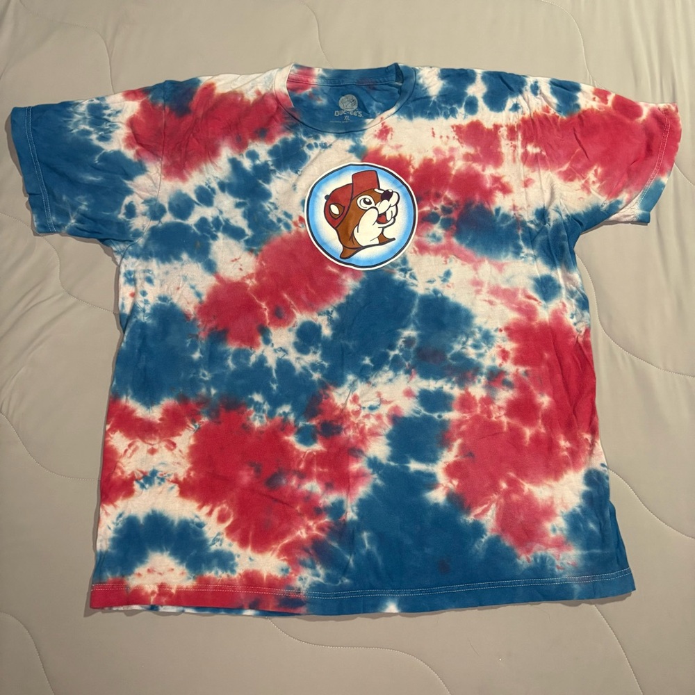 Red and Blue Tie-Dye Women's Short Sleeve Tee